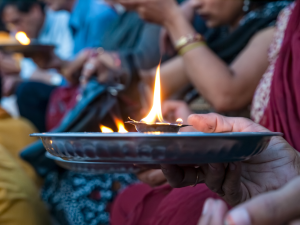 Hindu prayer ritual. Credit depositphotos